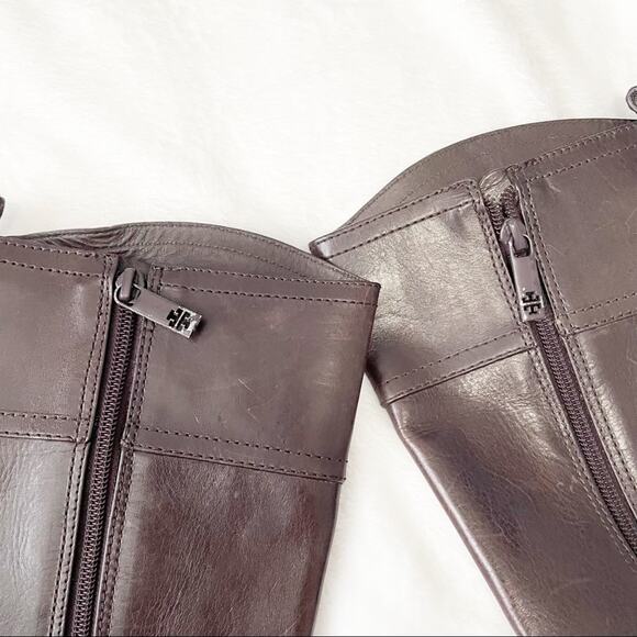 Tory Burch dark brown Jess riding boot equestrian gold hardware size 5 leather - Picture 8 of 10